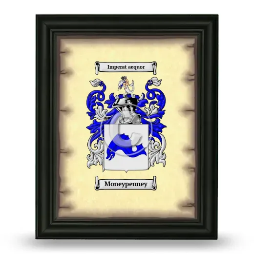 Moneypenney Coat of Arms Framed - Black