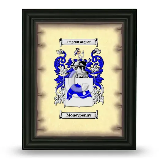 Moneypenny Coat of Arms Framed - Black