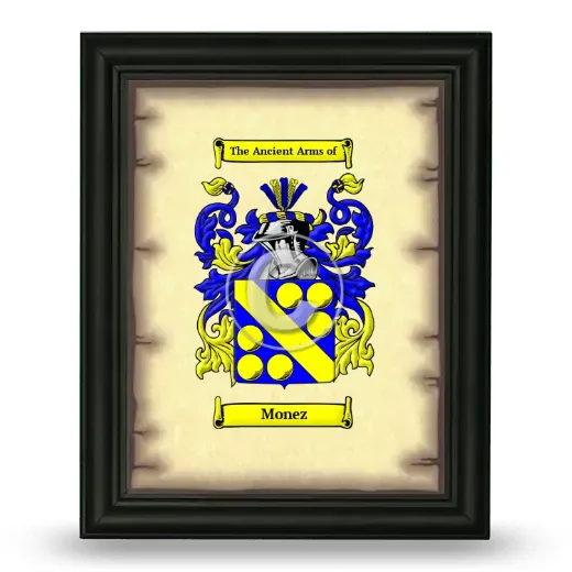 Monez Coat of Arms Framed - Black