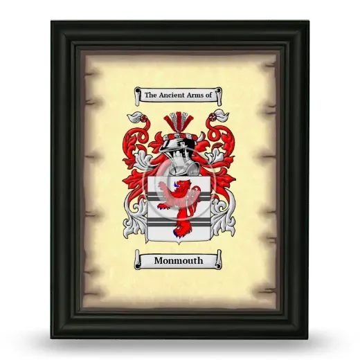 Monmouth Coat of Arms Framed - Black