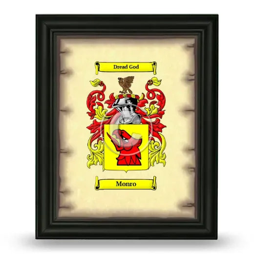 Monro Coat of Arms Framed - Black