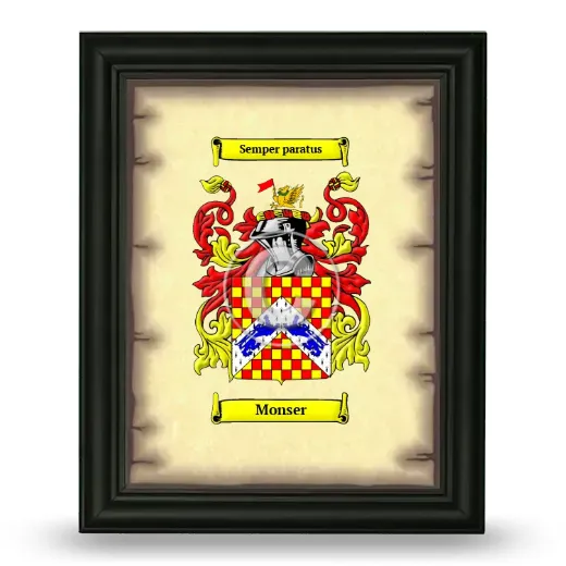 Monser Coat of Arms Framed - Black