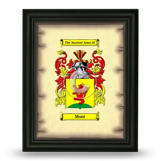 Mont Coat of Arms Framed - Black