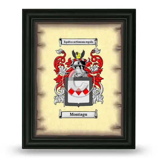 Montagu Coat of Arms Framed - Black