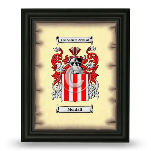 Montalt Coat of Arms Framed - Black