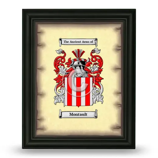 Montault Coat of Arms Framed - Black