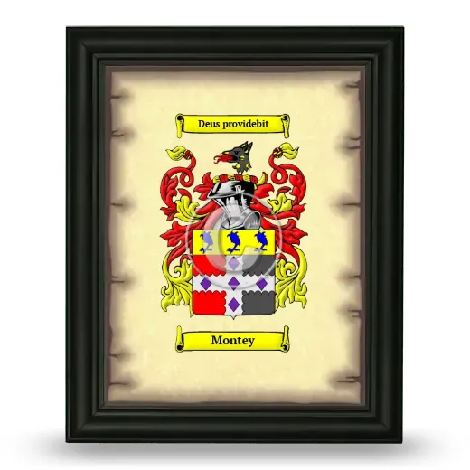 Montey Coat of Arms Framed - Black