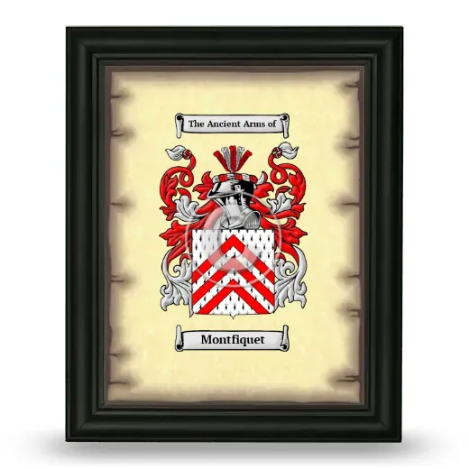 Montfiquet Coat of Arms Framed - Black