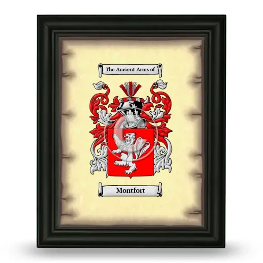 Montfort Coat of Arms Framed - Black