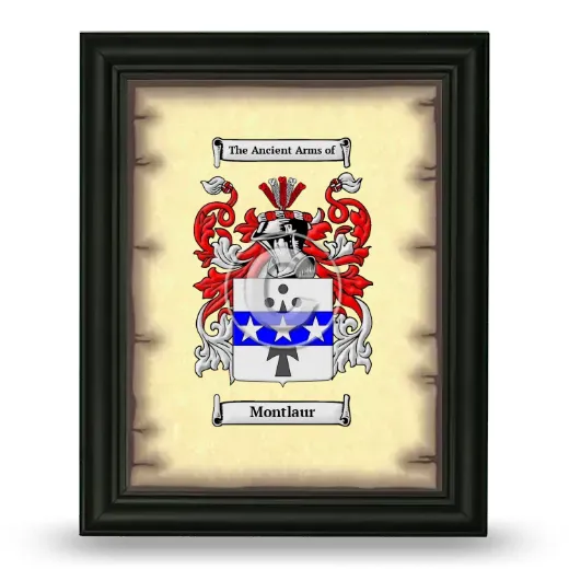 Montlaur Coat of Arms Framed - Black