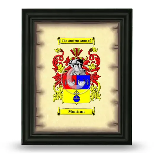 Montran Coat of Arms Framed - Black
