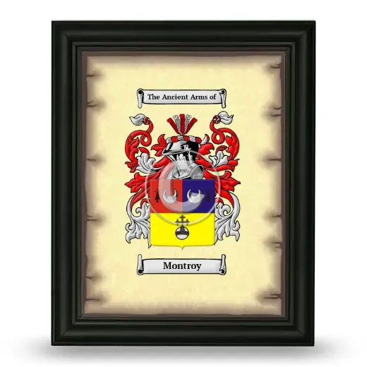 Montroy Coat of Arms Framed - Black
