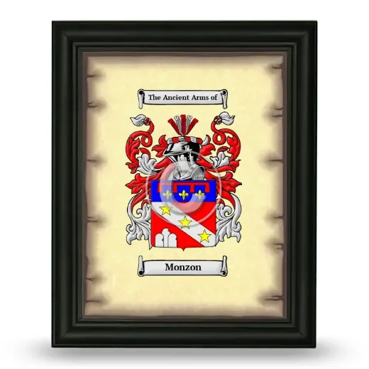 Monzon Coat of Arms Framed - Black