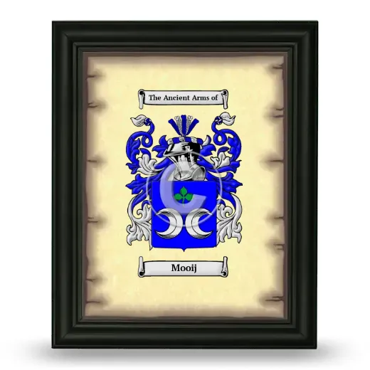 Mooij Coat of Arms Framed - Black