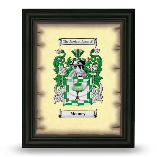 Mooney Coat of Arms Framed - Black