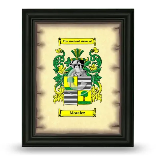 Moralez Coat of Arms Framed - Black