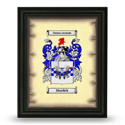 Mordick Coat of Arms Framed - Black