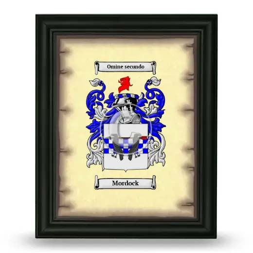 Mordock Coat of Arms Framed - Black