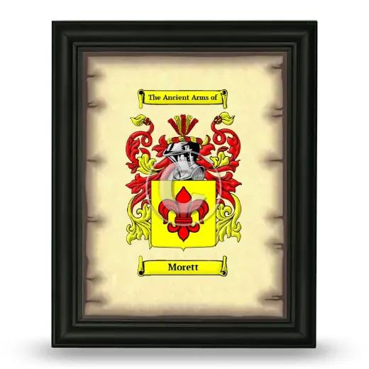 Morett Coat of Arms Framed - Black