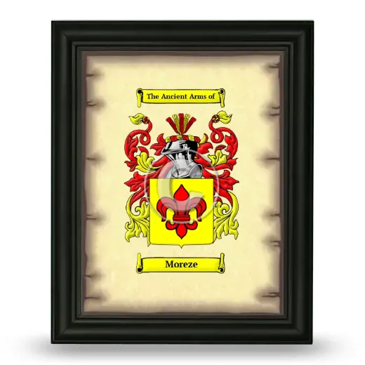 Moreze Coat of Arms Framed - Black
