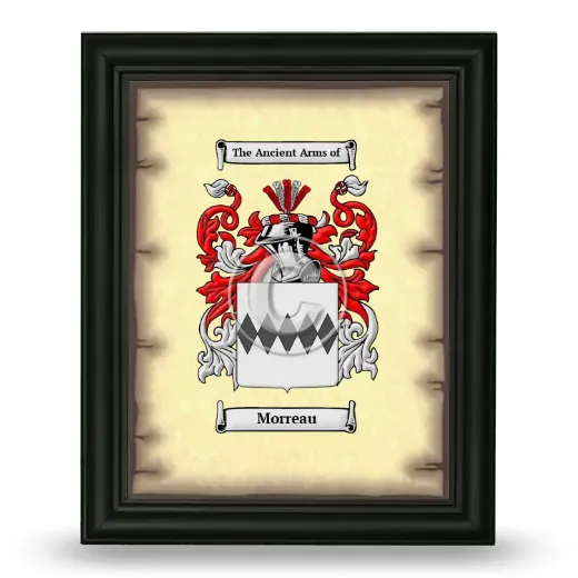 Morreau Coat of Arms Framed - Black