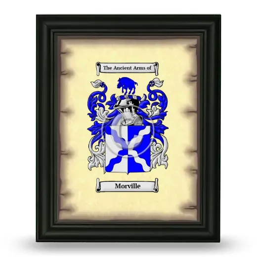 Morville Coat of Arms Framed - Black