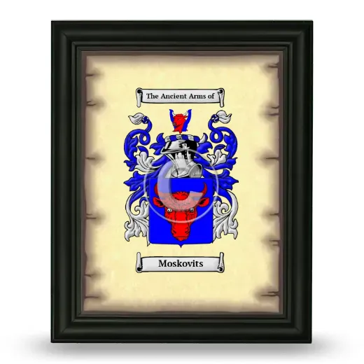 Moskovits Coat of Arms Framed - Black