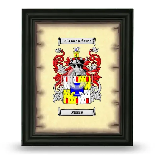 Mosse Coat of Arms Framed - Black
