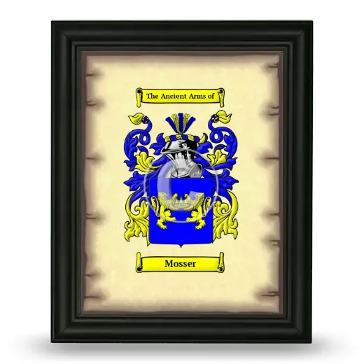 Mosser Coat of Arms Framed - Black