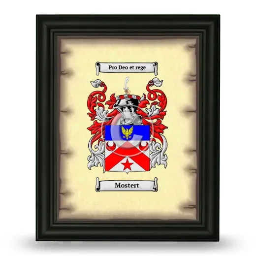 Mostert Coat of Arms Framed - Black