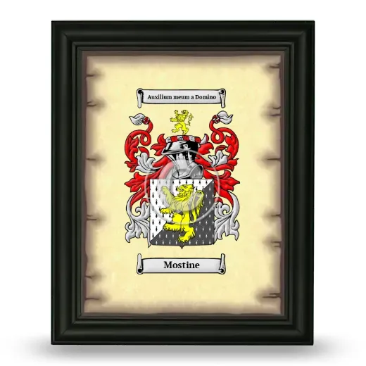 Mostine Coat of Arms Framed - Black