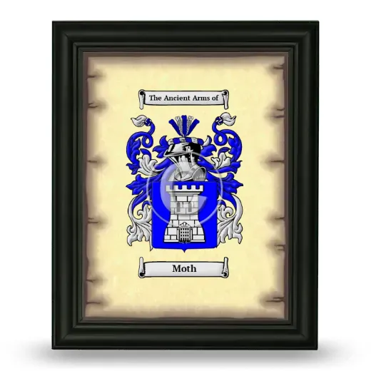 Moth Coat of Arms Framed - Black