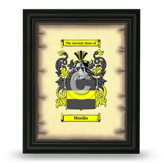 Moulin Coat of Arms Framed - Black