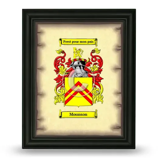 Mounson Coat of Arms Framed - Black