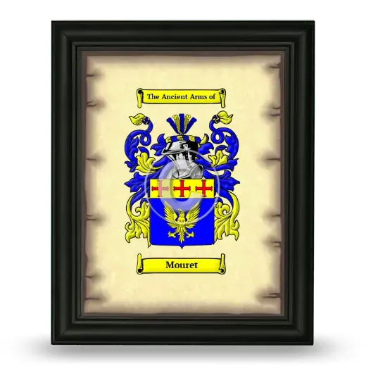 Mouret Coat of Arms Framed - Black