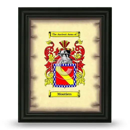 Moutiers Coat of Arms Framed - Black