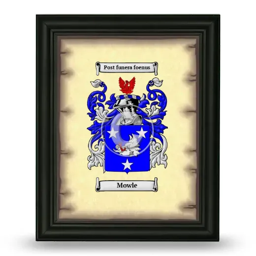 Mowle Coat of Arms Framed - Black
