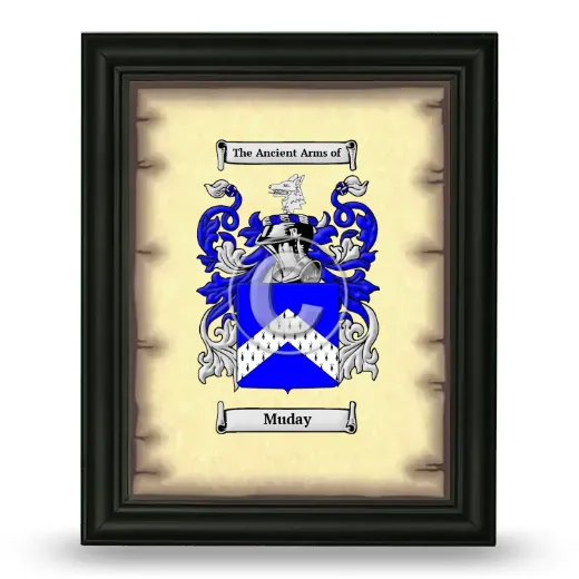Muday Coat of Arms Framed - Black