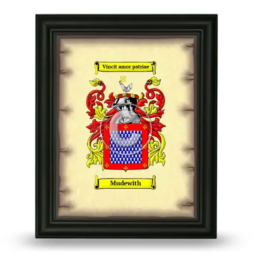 Mudewith Coat of Arms Framed - Black