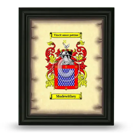 Mudewithey Coat of Arms Framed - Black
