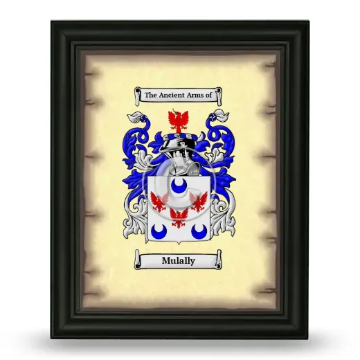 Mulally Coat of Arms Framed - Black