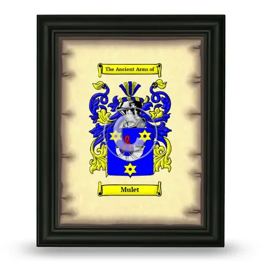 Mulet Coat of Arms Framed - Black