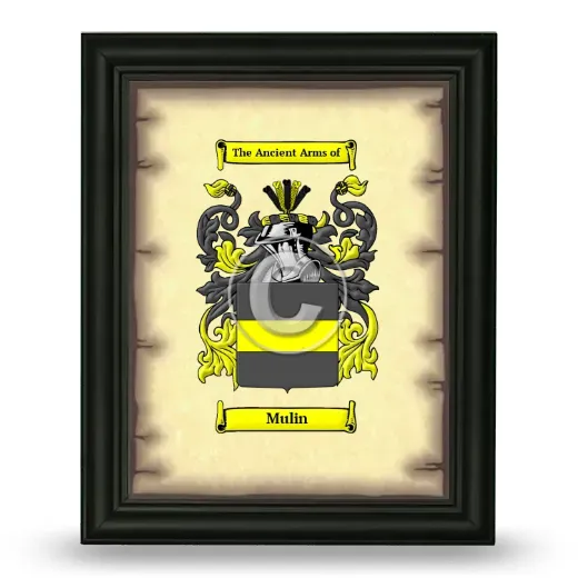 Mulin Coat of Arms Framed - Black