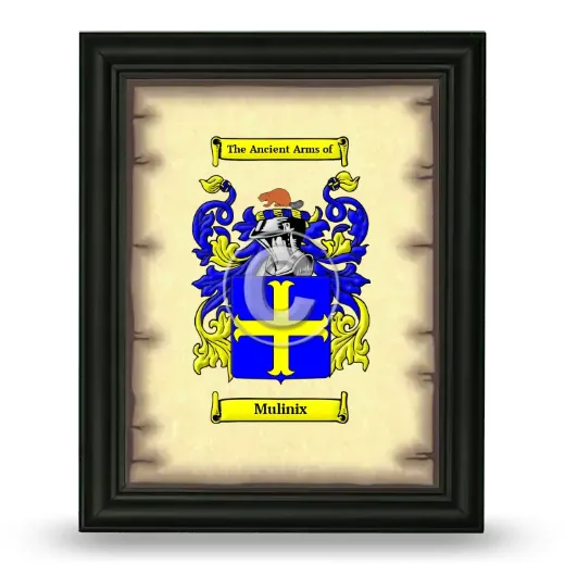 Mulinix Coat of Arms Framed - Black