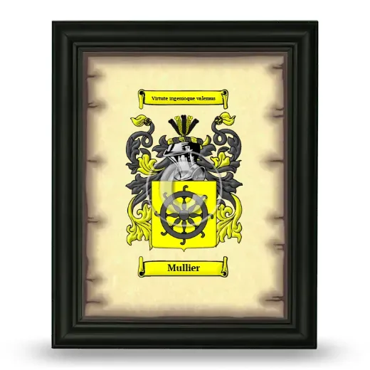 Mullier Coat of Arms Framed - Black