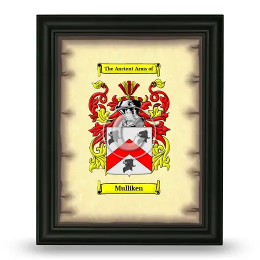 Mulliken Coat of Arms Framed - Black