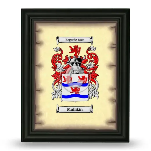 Mullikin Coat of Arms Framed - Black