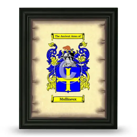 Mullineux Coat of Arms Framed - Black