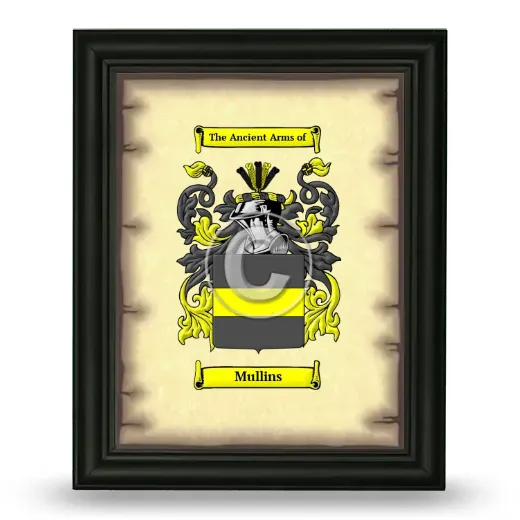 Mullins Coat of Arms Framed - Black