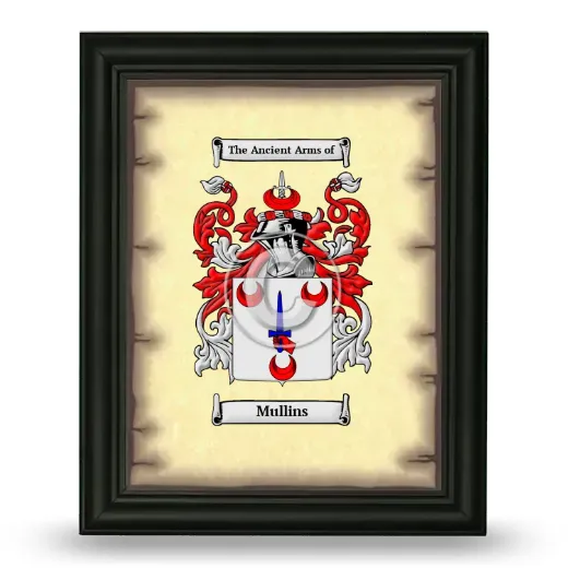 Mullins Coat of Arms Framed - Black